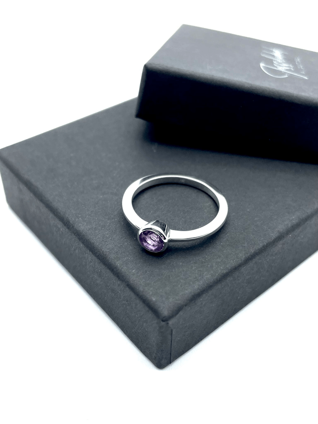 Bague solitaire améthyste