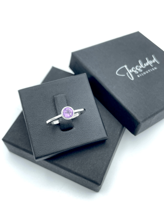Bague solitaire améthyste