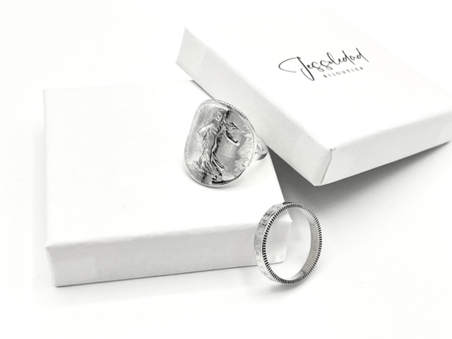 Anneau 1 franc semeuse en argent